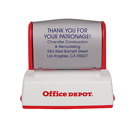 Custom Office Depot® Brand Pre-Inked Stamp, 1-3/16" x 2" Impression