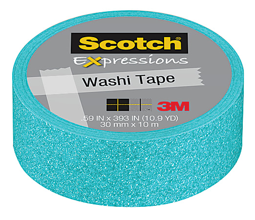 Scotch® Expressions Glitter Tape, 0.59" x 196", Pastel Blue