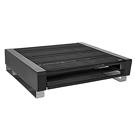 Rolodex® Mesh Workspace Printer Stand, Black/Silver
