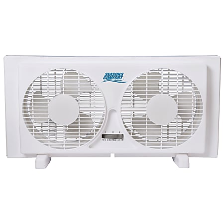 Seasons Comfort™ 2-Speed Reversible Twin Window Fan, 13"H x 4-15/16"W x 22-1/2"D, White
