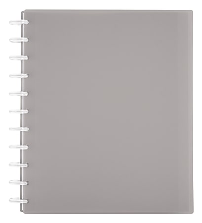 TUL® Discbound Student Notebook With Poly Cover, Letter Size, 3-Subject, Narrow Ruled, 75 Sheets, Gray