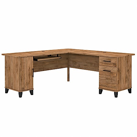 Bush Business Furniture Somerset 72"W L-Shaped Corner Desk With Storage, Fresh Walnut, Standard Delivery