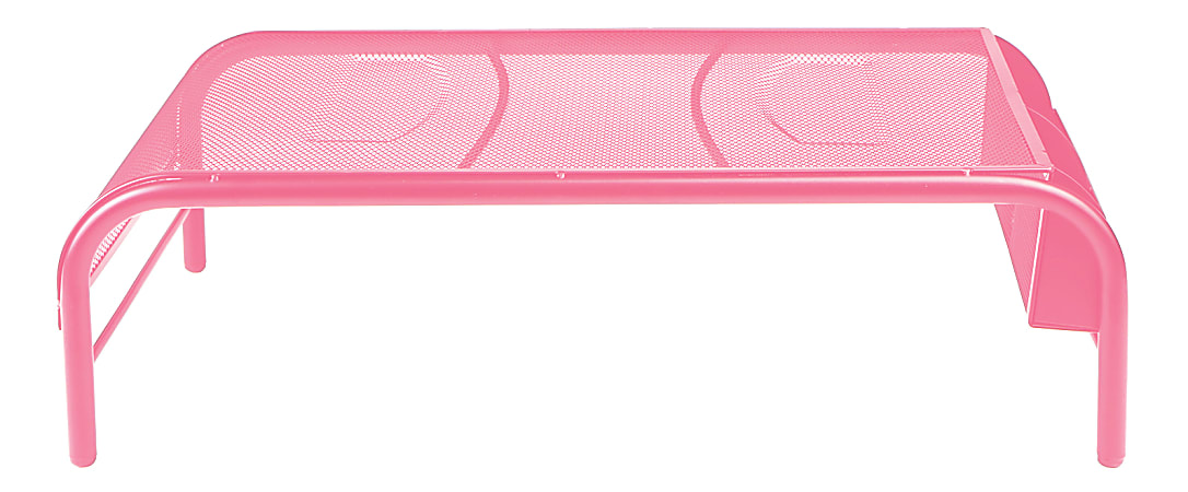 Mind Reader Mesh Monitor Riser, 5-15/16"H x 19-7/8"W x 11-13/16"D, Pink