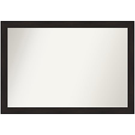 Amanti Art Narrow Non-Beveled Rectangle-Framed Bathroom Wall Mirror, 27-1/2" x 39-1/2", Furniture Espresso