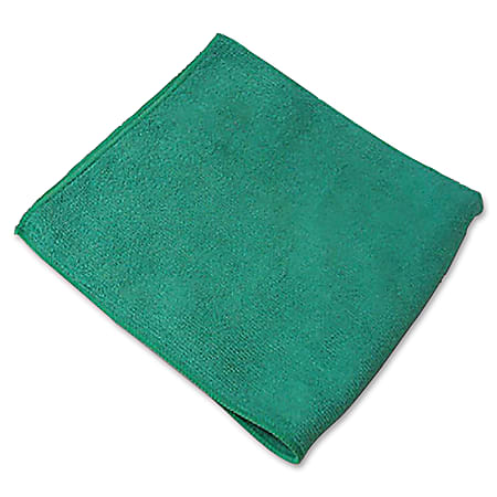 Genuine Joe General Purpose Microfiber Cloth - For General Purpose - 16" Length x 16" Width - 12.0 / Bag - 15 / Carton - Green