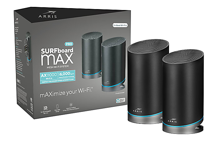 ARRIS SURFboard mAX Pro W133 Wireless-AX Tri-Band Router Bundle, 1000768