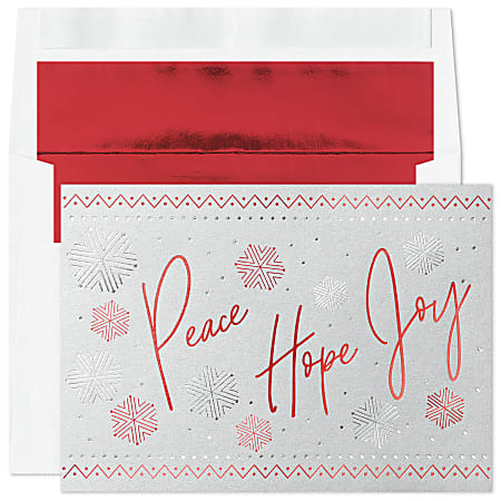Custom Embellished Holiday Cards And Foil Envelopes, 7-7/8"