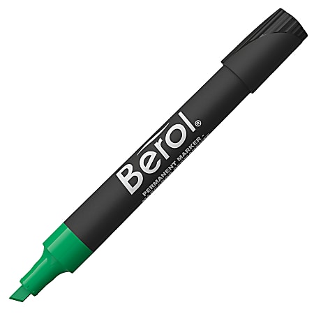 Berol By Eberhard Faber® 3000® Chisel-Tip Permanent Markers, Green, Pack Of 12