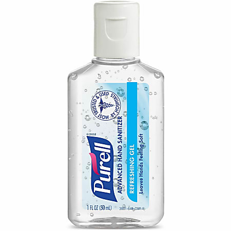 PURELL® Advanced Hand Sanitizer Gel - 1 fl oz - Bottle Dispenser - Kill Germs - Skin, Hand - Clear - 72 / Carton