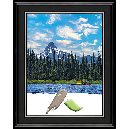 Amanti Art Picture Frame, 24" x 30", Matted For 18" x 24", Ridge Black