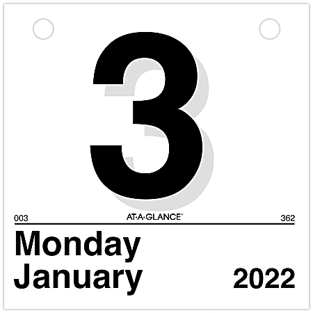 AT-A-GLANCE® "Today Is" Daily Wall Calendar Refill, 6" x 6", January to December 2022, K150