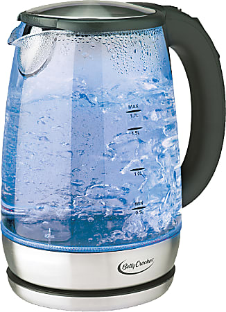 Betty Crocker Electric Tea Kettle, 1.7L, Silver