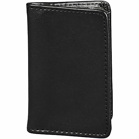 Samsill Leather Carrying Case Wallet For Business Card Black - Office Depot