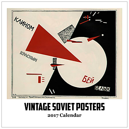 Retrospect Monthly Square Wall Calendar, 12 1/4" x 12", Vintage Soviet Posters, January to December 2017