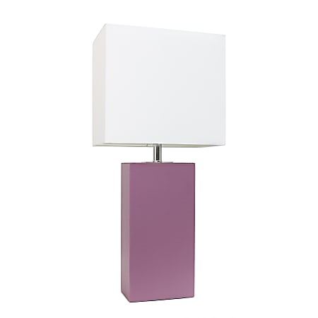 Lalia Home Lexington Table Lamp, 21"H, White/Purple