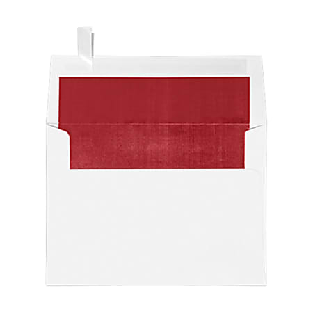 LUX Invitation Envelopes, A7, Peel & Stick Closure, Red/White, Pack Of 50