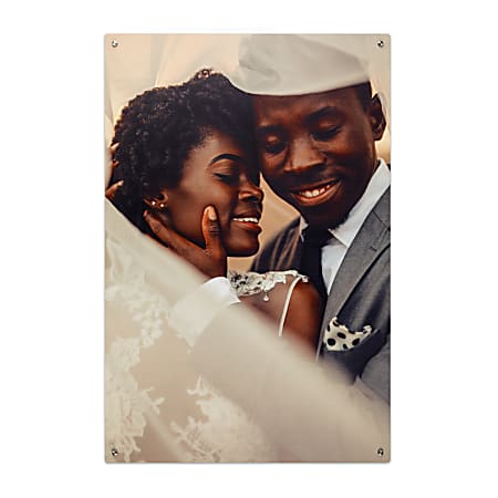 Custom Full-Color Aluminum Composite Metal Photo Panel With Brushed Silver Stand-Off Mounting Hardware, 24" x 36"