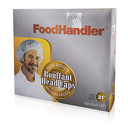 FoodHandler 300-575 Regular 21" White Bouffant Cap