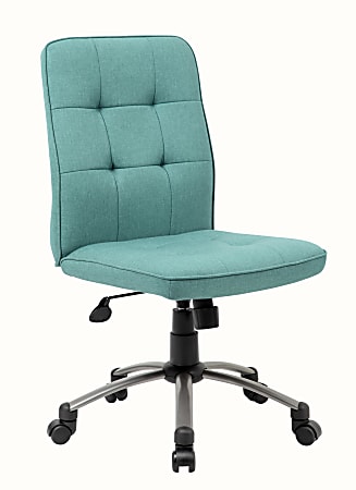 Boss Office Products Modern Fabric Mid-Back Task Chair, Green/Pewter