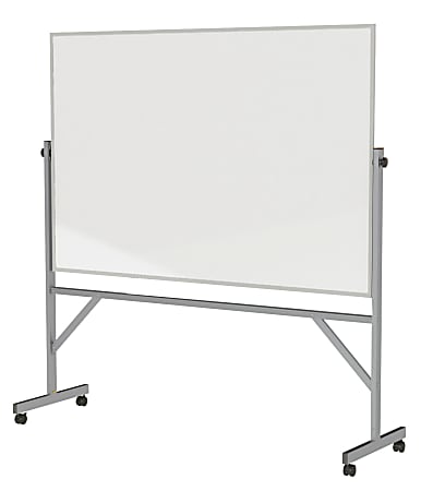 Ghent Reversible Natural Cork/Non-Magnetic Dry-Erase Whiteboard Board, 78 1/8" x 77 1/4", Silver Aluminum Frame