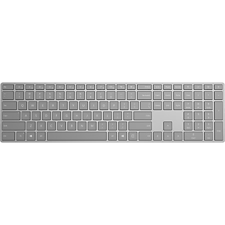 Microsoft Surface Keyboard - Wireless Connectivity - Bluetooth - QWERTY Layout - Smartphone - Mac, Android, Windows, iOS - Silver