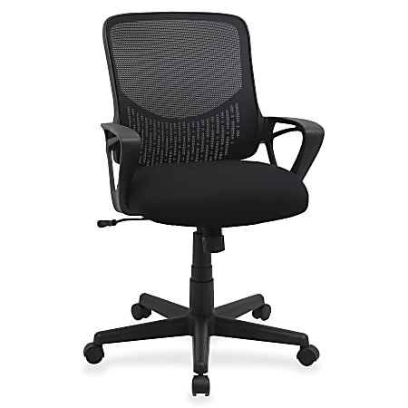 Lorell NuSparc Mid backMesh/Fabric Task Chair, Black