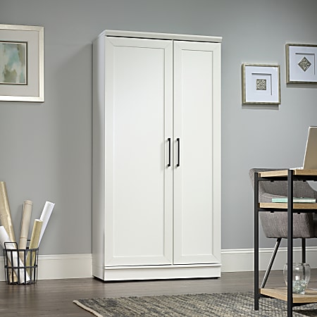 Sauder HomePlus Storage Cabinet 12 Shelves Soft White Office Depot
