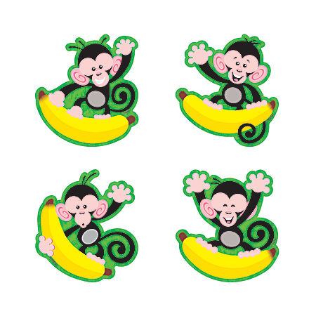 TREND Monkeys And Bananas Mini Bulletin Board Accents, 3", Multicolor, Pack Of 36