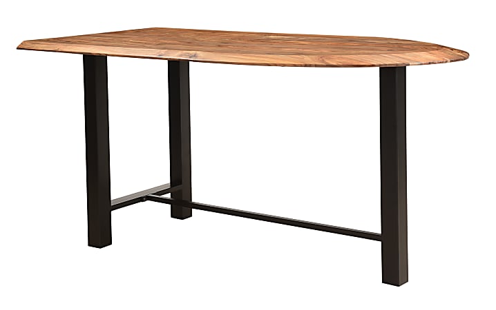 Coast to Coast Dale Industrial Solid Wood Counter Height Dining Table, 36”H x 73"W x 36"D, Brownstone/Black