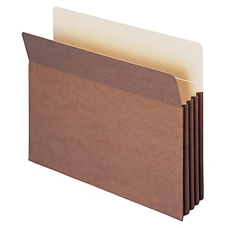 Smead® TUFF® Pocket File Pockets, 3 1/2" Expansion, 9 1/2" x 11 3/4", 30% Recycled, Dark Brown, Pack Of 10
