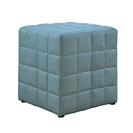 Monarch Specialties Cube Ottoman, Light Blue