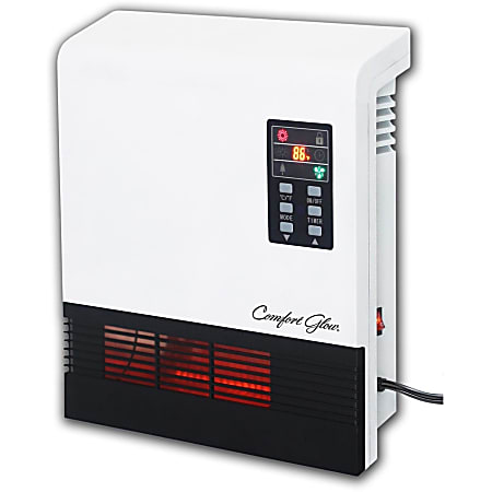 Comfort Glow QWH2100 Infrared Quartz Comfort Furnace - Quartz - Electric - Electric - 750 W to 1500.52 W - 2 x Heat Settings - 1000 Sq. ft. Coverage Area - 1500 W - 120 V AC - 12.50 A - Remote Control - Indoor - Wall Mount - Black, White