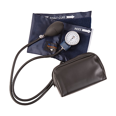 MABIS Precision Series Aneroid Sphygmomanometer, With Large Adult Cuff, Blue