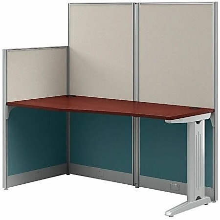 Bush Business Furniture Office in an Hour 65"W x 33"D Straight Cubicle Desk, Hansen Cherry, Standard Delivery