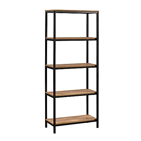 Sauder North Avenue 57&quot;H 5-Shelf Bookcase, Sindoori Mango/Black