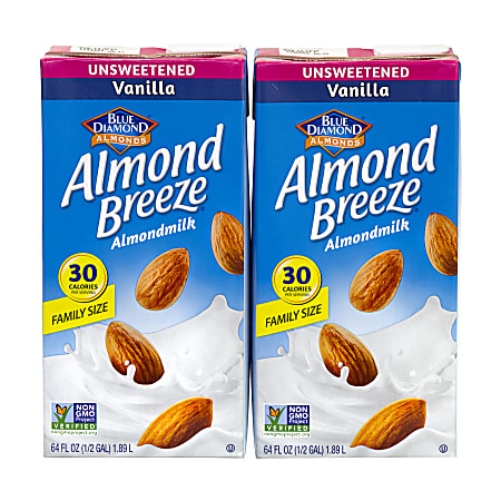 Blue Diamond Almond Breeze Unsweetened Almond Milk, Vanilla,