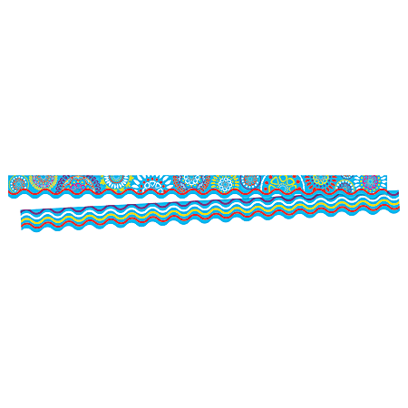 Barker Creek Scalloped-Edge Border Strips, 2 1/4" x 36", Moroccan Turquoise, Pre-K To College, Pack Of 26