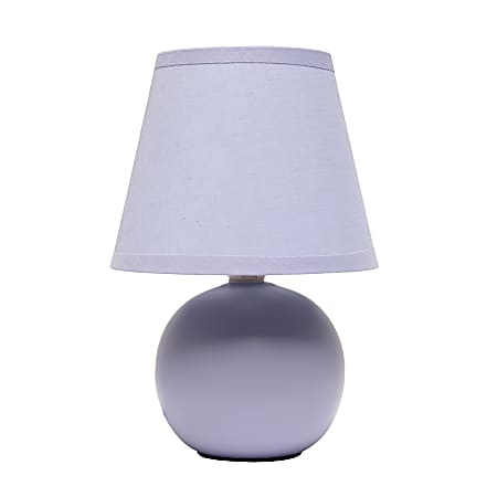 Creekwood Home Nauru Petite Ceramic Orb Table Lamp, 8-11/16"H, Purple Shade/Purple Base