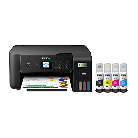Epson EcoTank ET 2800 All in One Supertank Color Printer Black Office Depot