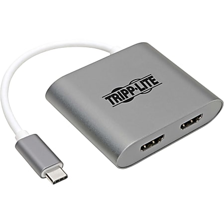 Eaton Tripp Lite Series USB-C Adapter, Dual HDMI 4K MST Adapter (M/2xF), Gray - 1x USB Type C Male Thunderbolt 3 - U44406N2HMST