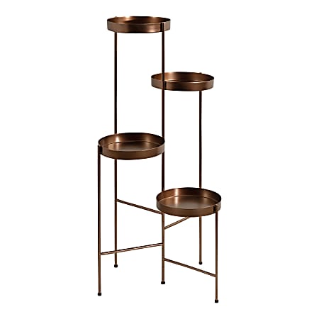 Kate and Laurel Finn 4-Tier Hinged Plant Stand, Bronze