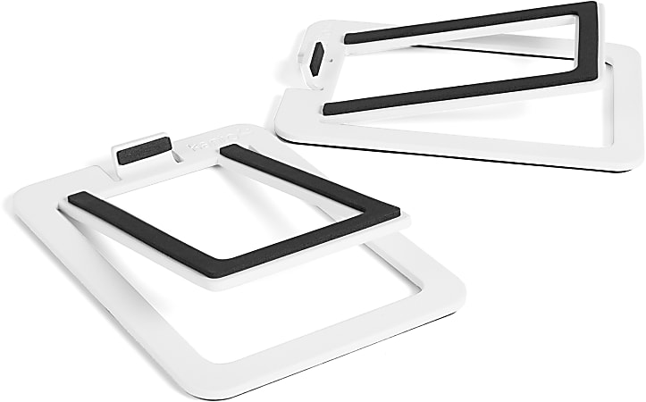 Kanto S2 Desktop Speaker Stands for Small Speakers, White - 12 lb Load Capacity - 1.3" x 3.9"x 5.3" Depth - Desktop - Aluminum - Matte White - S2W