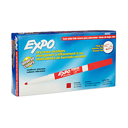 EXPO Vis a Vis Wet Erase Fine Tip Markers Assorted Colors Pack Of 4 -  Office Depot