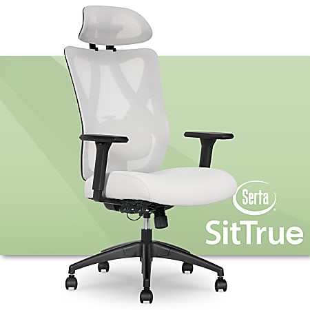 Serta SitTrue Ridgefield Ergonomic MeshVegan Leather High Back