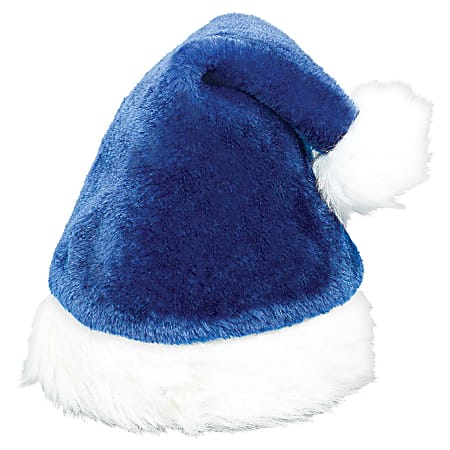 Amscan 395019 Christmas Blue Plush Santa Hats, 15", Blue, Set Of 3 Hats
