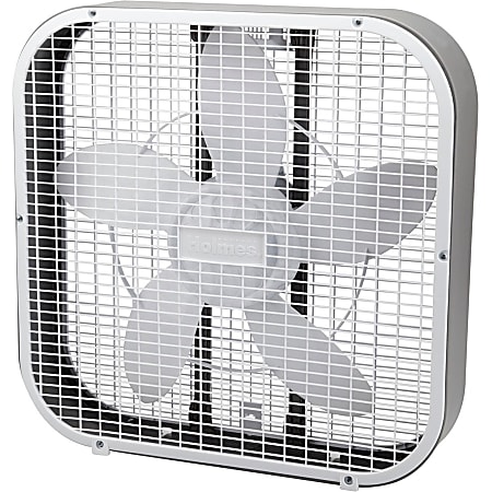 Holmes® 20" 3-Speed Box Fan, 21"H x 21"W x 4.5"D, White/Silver