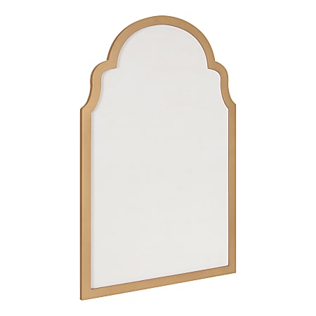 Kate and Laurel Holbrook Arch Non-Magnetic Framed Pinboard, 24" x 36", Off-White, Gold Wood Frame