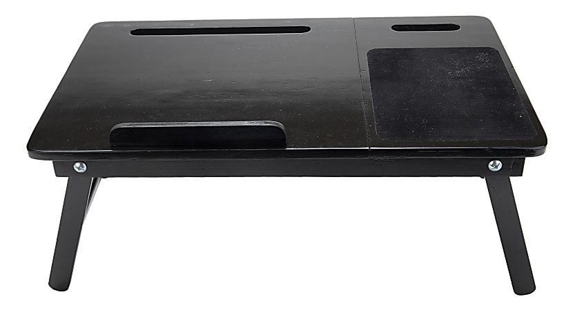 Mind Reader Bamboo Laptop Desk Tray, 8-1/2"H x 21-3/16"W x 13-1/2"D, Black