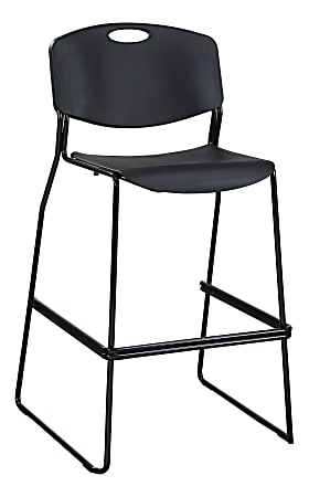 Lorell® Heavy-Duty Bistro Stack Chairs, Black, Set Of 2