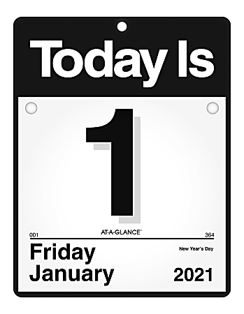 AT-A-GLANCE® "Today Is" Daily Wall Calendar, 9-1/2" x 12", January To December 2021, K400